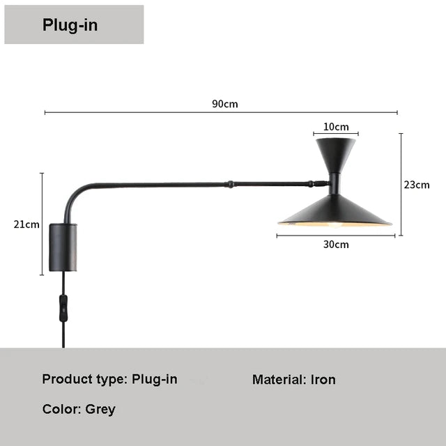 Nymera Nordic Wall Lamp With Swivel Arm For Reading And Ambient Glow