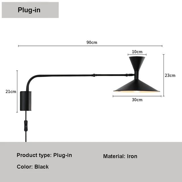 Nymera Nordic Wall Lamp With Swivel Arm For Reading And Ambient Glow
