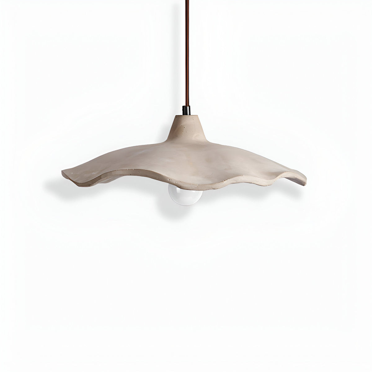 Betonnen hanglamp van 16 inch — Wabi-Sabi-bloemblaadje, geschikt voor led