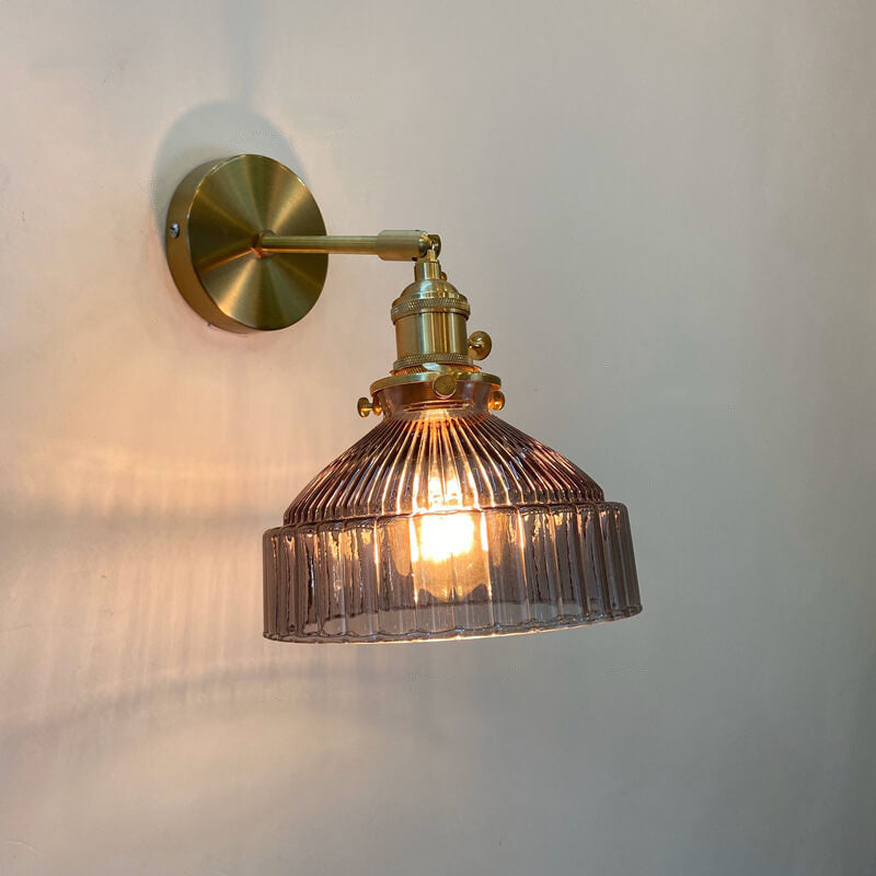 Wall Sconce Glass Brass E26 Hardwired Dome Indoor Decorative Light Fixture | Euroselle