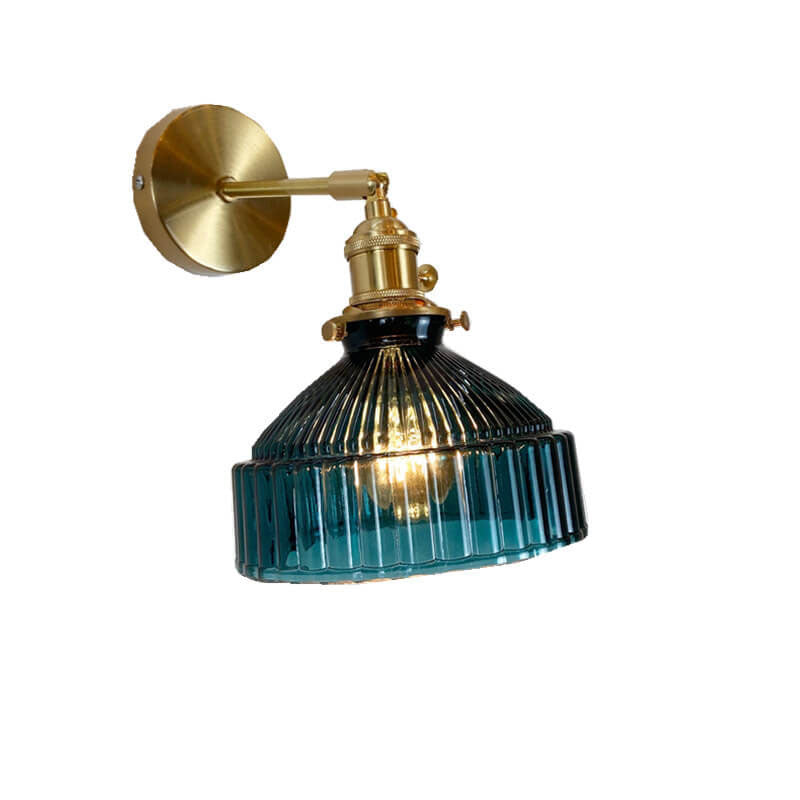 Wall Sconce Glass Brass E26 Hardwired Dome Indoor Decorative Light Fixture | Euroselle