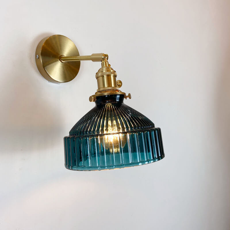 Wall Sconce Glass Brass E26 Hardwired Dome Indoor Decorative Light Fixture | Euroselle