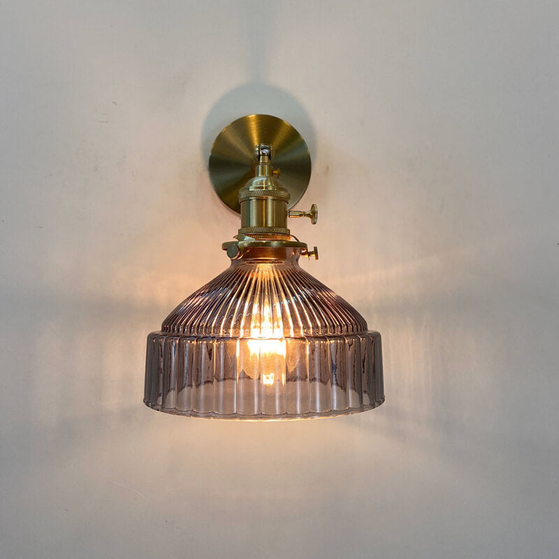 Wall Sconce Glass Brass E26 Hardwired Dome Indoor Decorative Light Fixture | Euroselle
