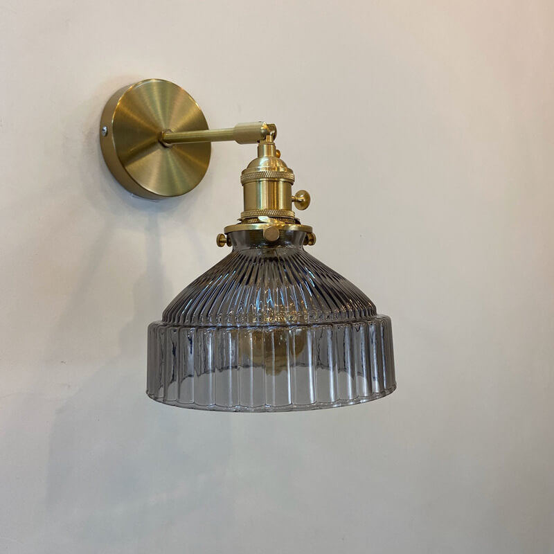 Wall Sconce Glass Brass E26 Hardwired Dome Indoor Decorative Light Fixture | Euroselle
