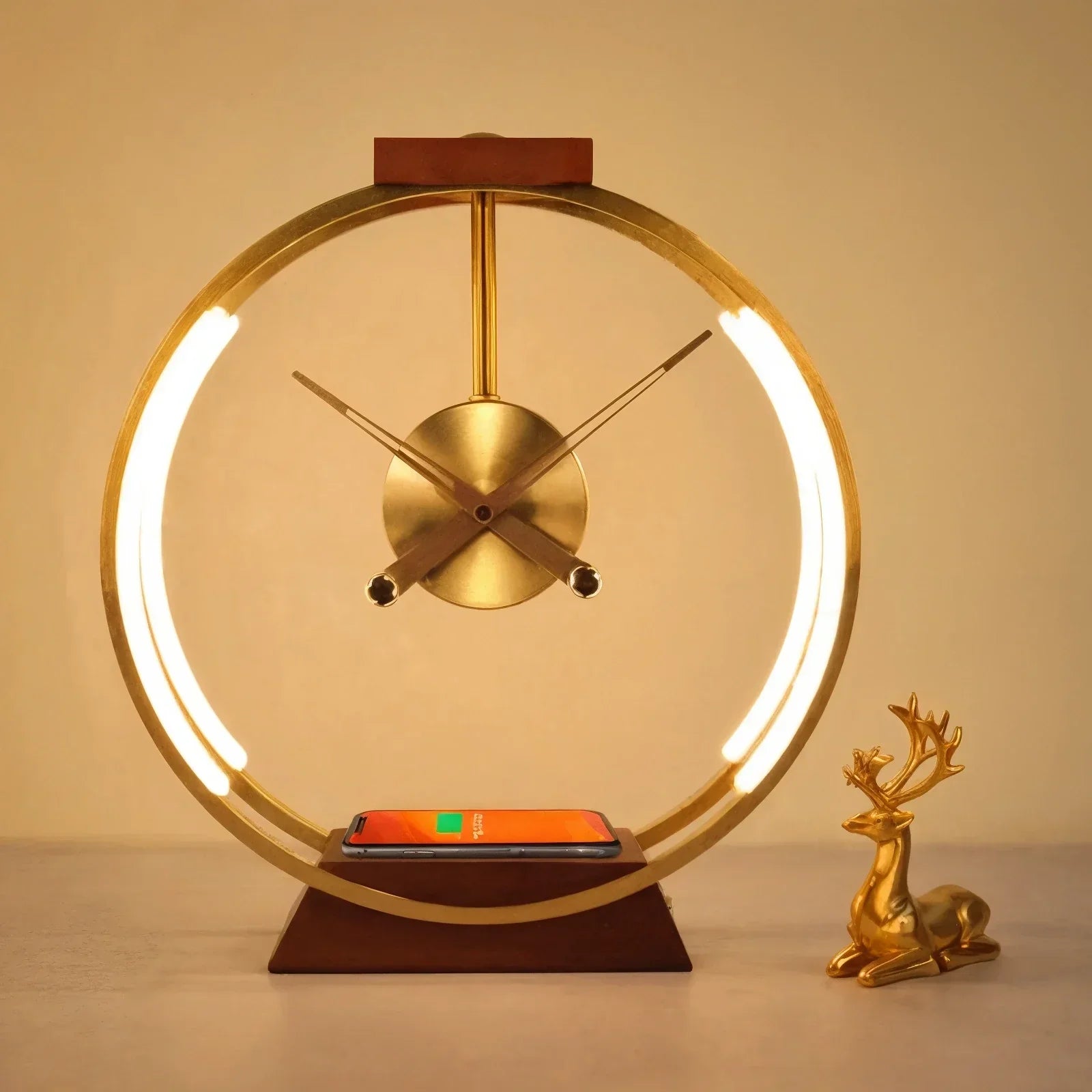 Aurora LED Clock Table Lamp For Desks, Bedrooms, And Living Rooms