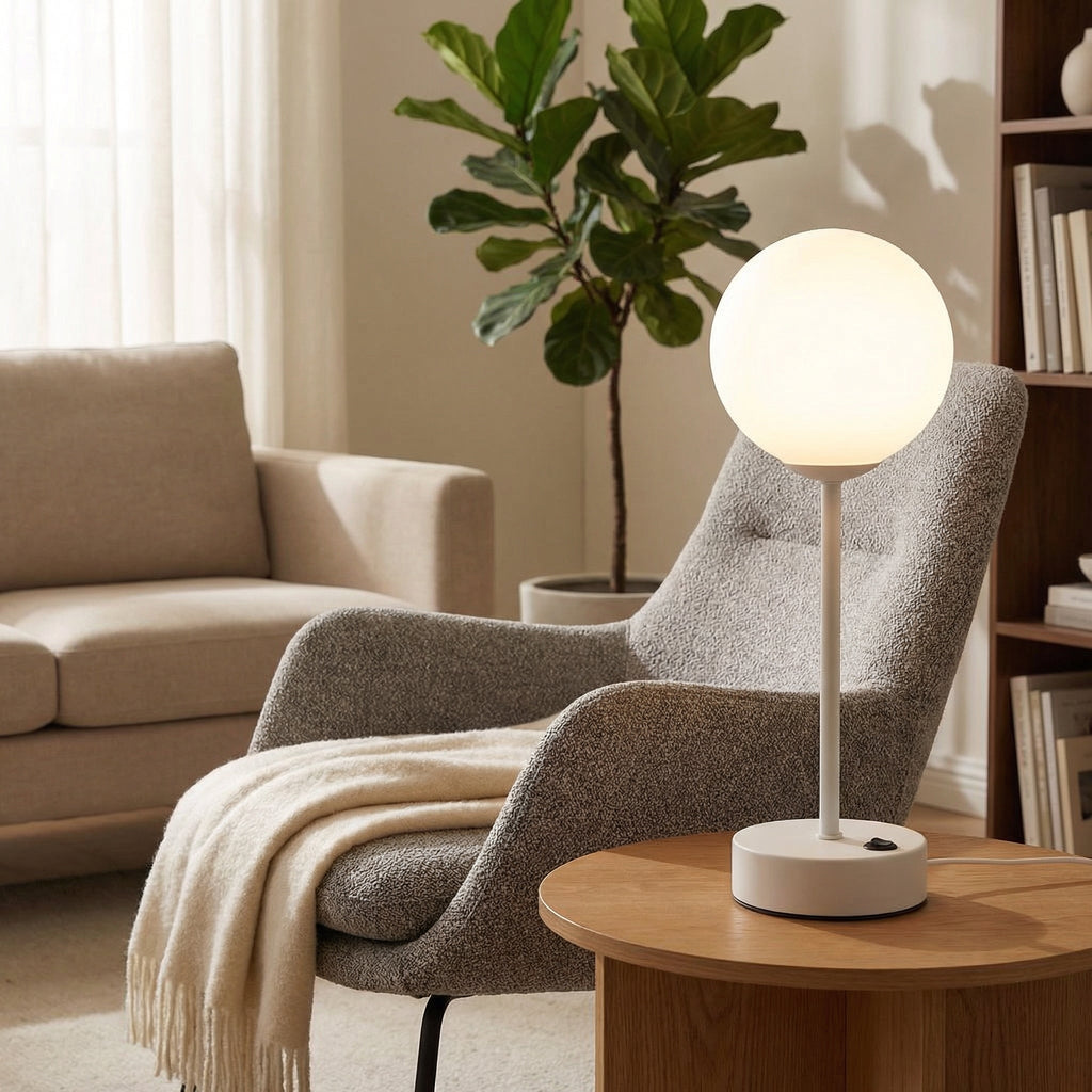 Globe LED Table Lamp, Rechargeable Battery, Touch Control Dimming | Euroselle