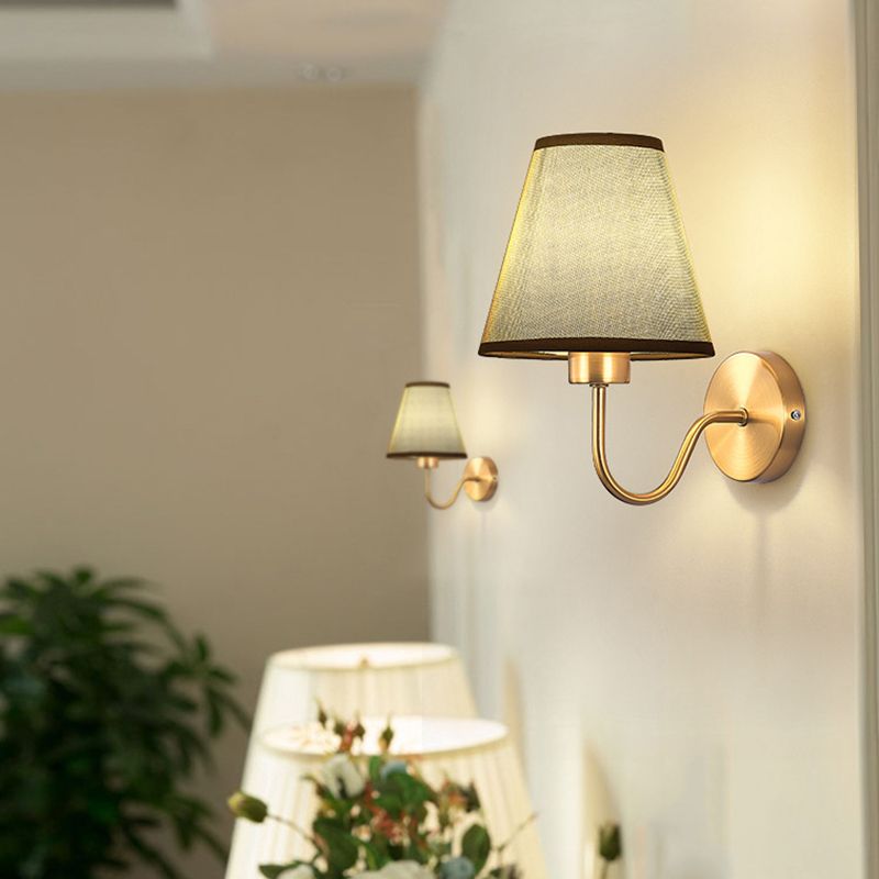 Stoff-Wandlampe Eisenrahmen E27 Festverkabelte Innenwandbeleuchtung | Euroselle