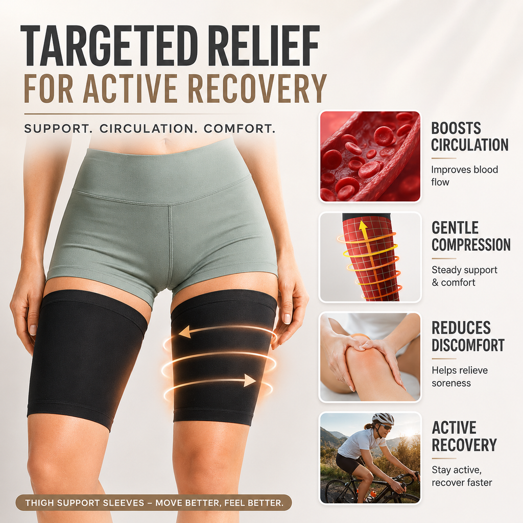 Manchon de compression pour cuisse — soutien respirant pour stabiliser les muscles