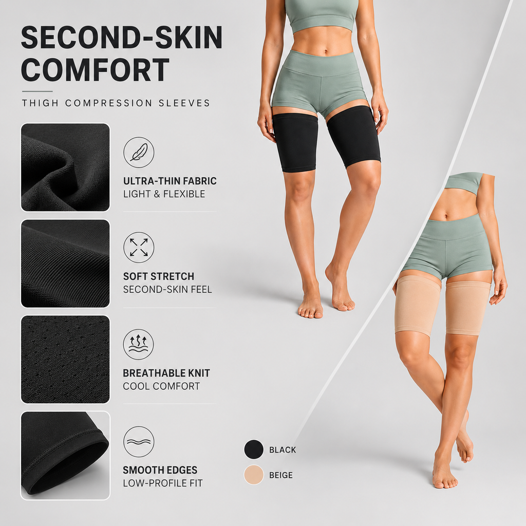 Manchon de compression pour cuisse — soutien respirant pour stabiliser les muscles