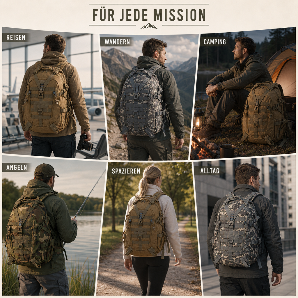 40-Liter-Taktik-Rucksack – wasserdichtes Laptopfach und MOLLE-Gurtband