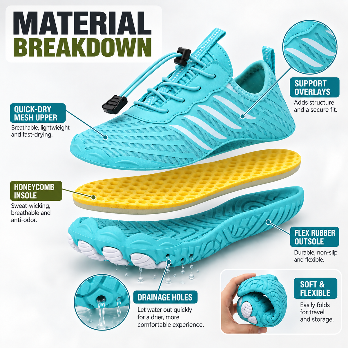 Lightweight Amphibious Water Shoes — Fast-Drying, Flexible Barefoot