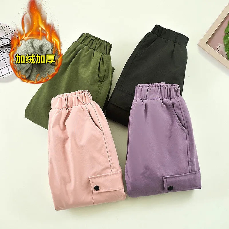 Pantalon de neige isolant pour enfant — doublure polaire, coque imperméable