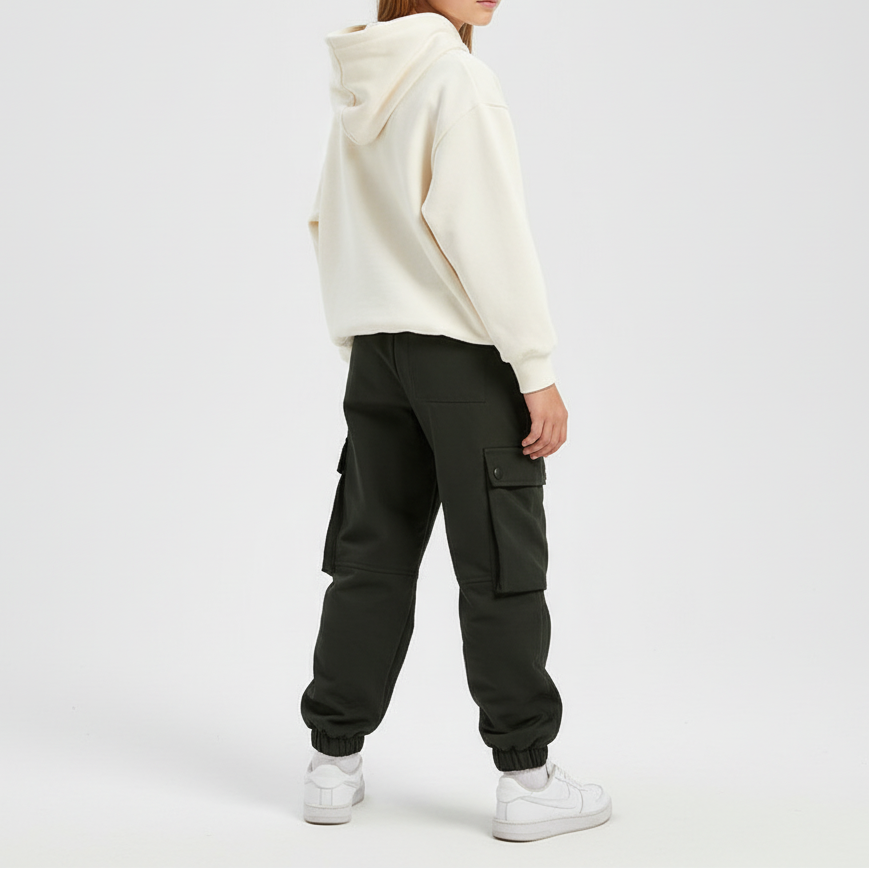 Pantalon de neige isolant pour enfant — doublure polaire, coque imperméable