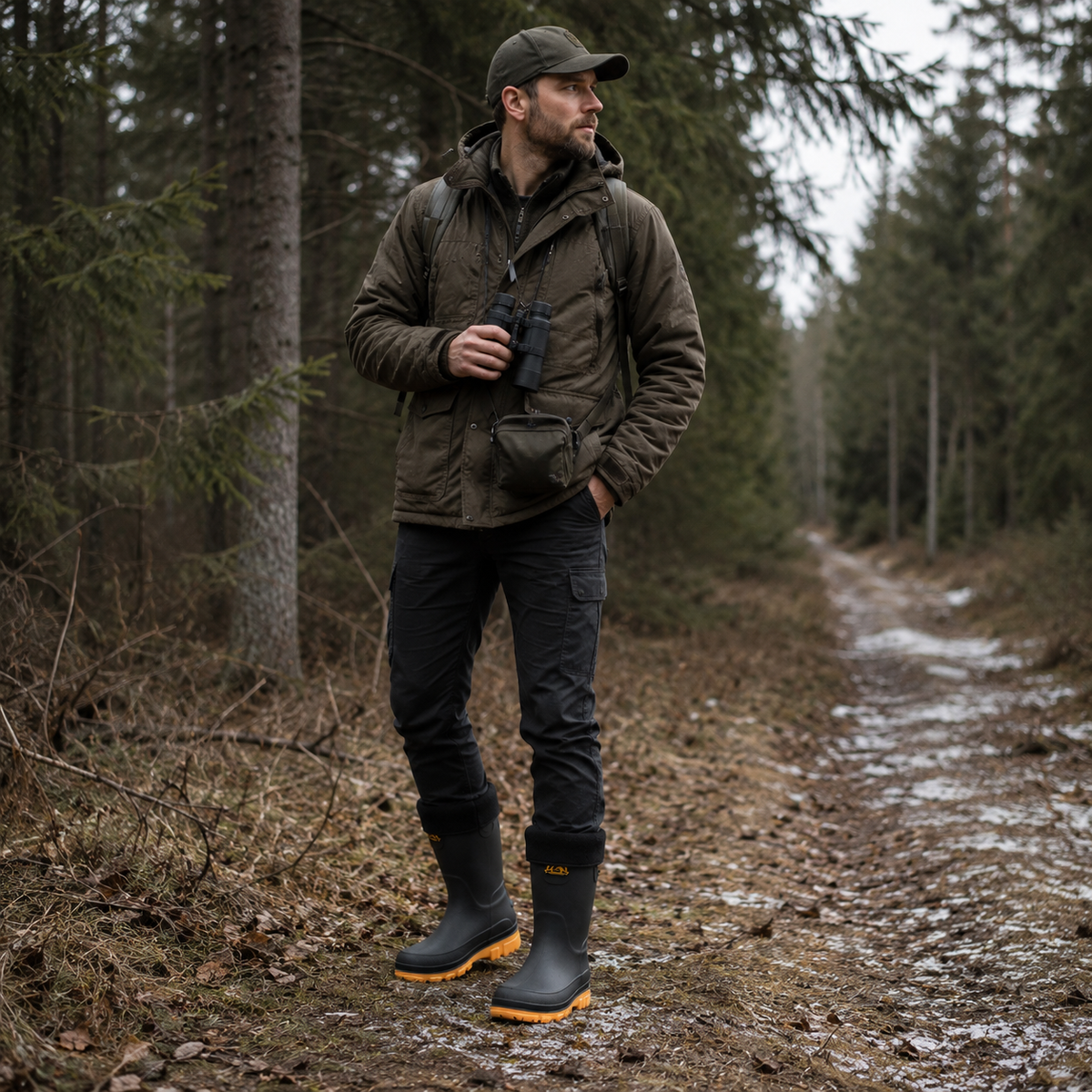 Wasserdichte Winter-Regenstiefel für Herren — Wadenhoch, rutschfest, mit Kunstfellfutter