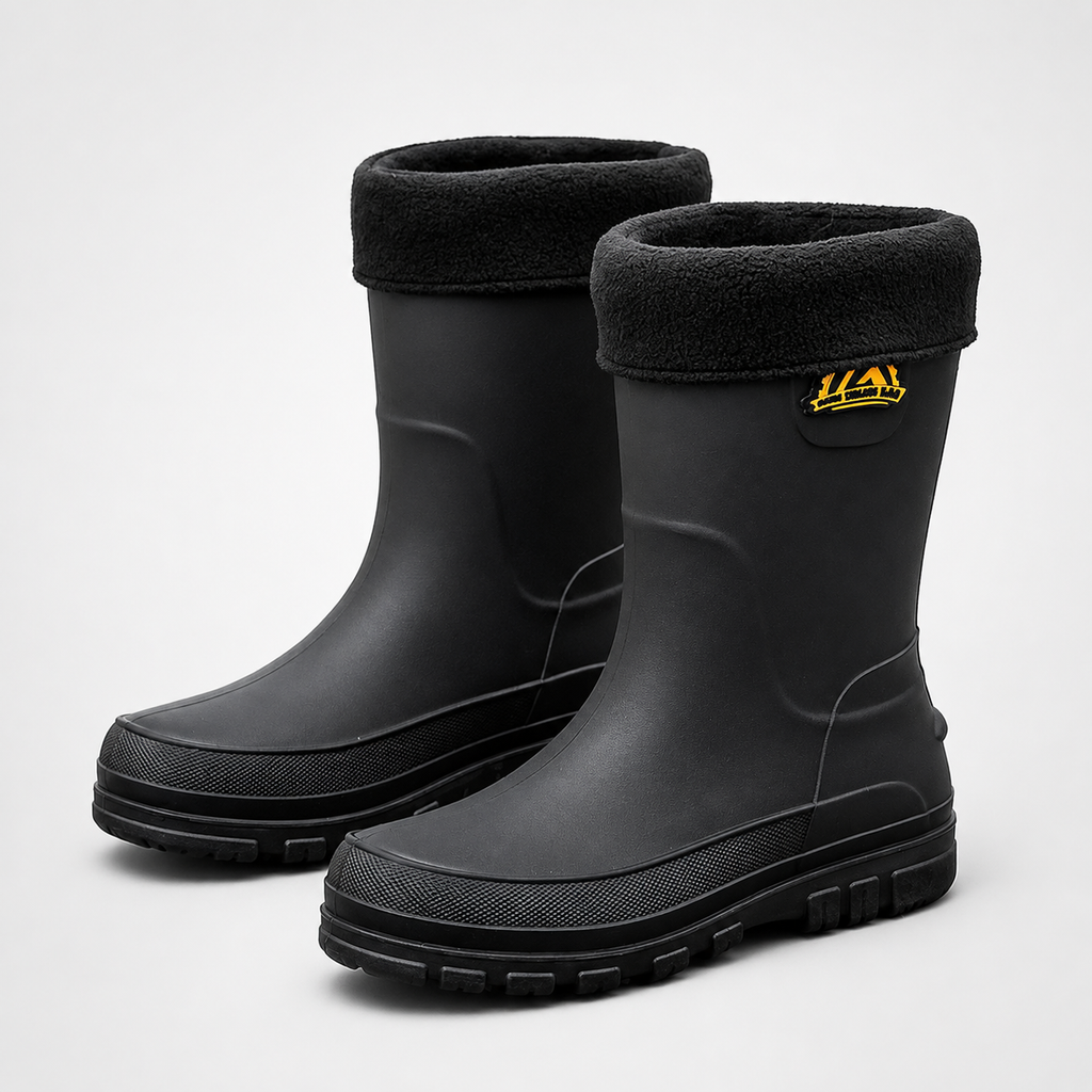 Wasserdichte Winter-Regenstiefel für Herren — Wadenhoch, rutschfest, mit Kunstfellfutter