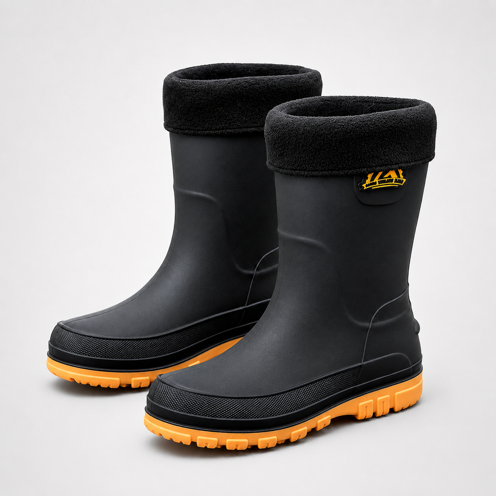 Wasserdichte Winter-Regenstiefel für Herren — Wadenhoch, rutschfest, mit Kunstfellfutter