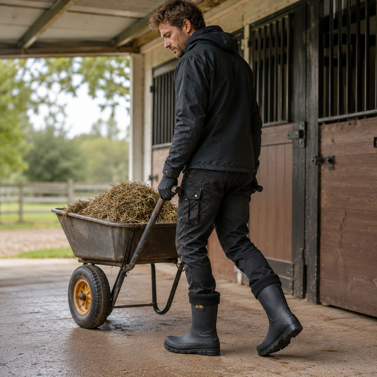 Wasserdichte Winter-Regenstiefel für Herren — Wadenhoch, rutschfest, mit Kunstfellfutter
