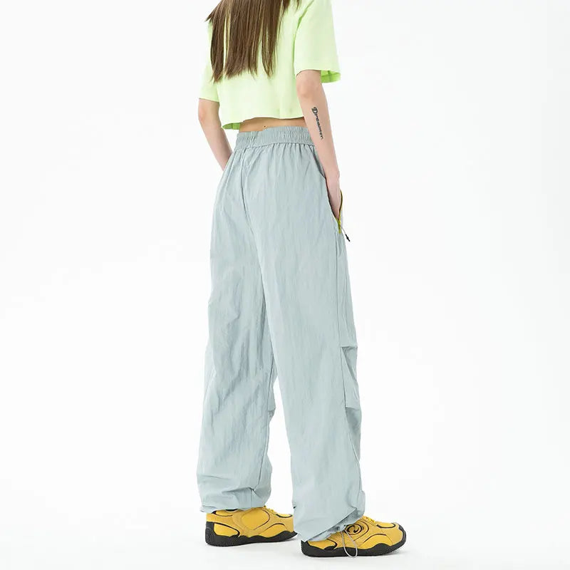 Water-Resistant Wide-Leg Hiking Pants — Adjustable Waist & Cuffs