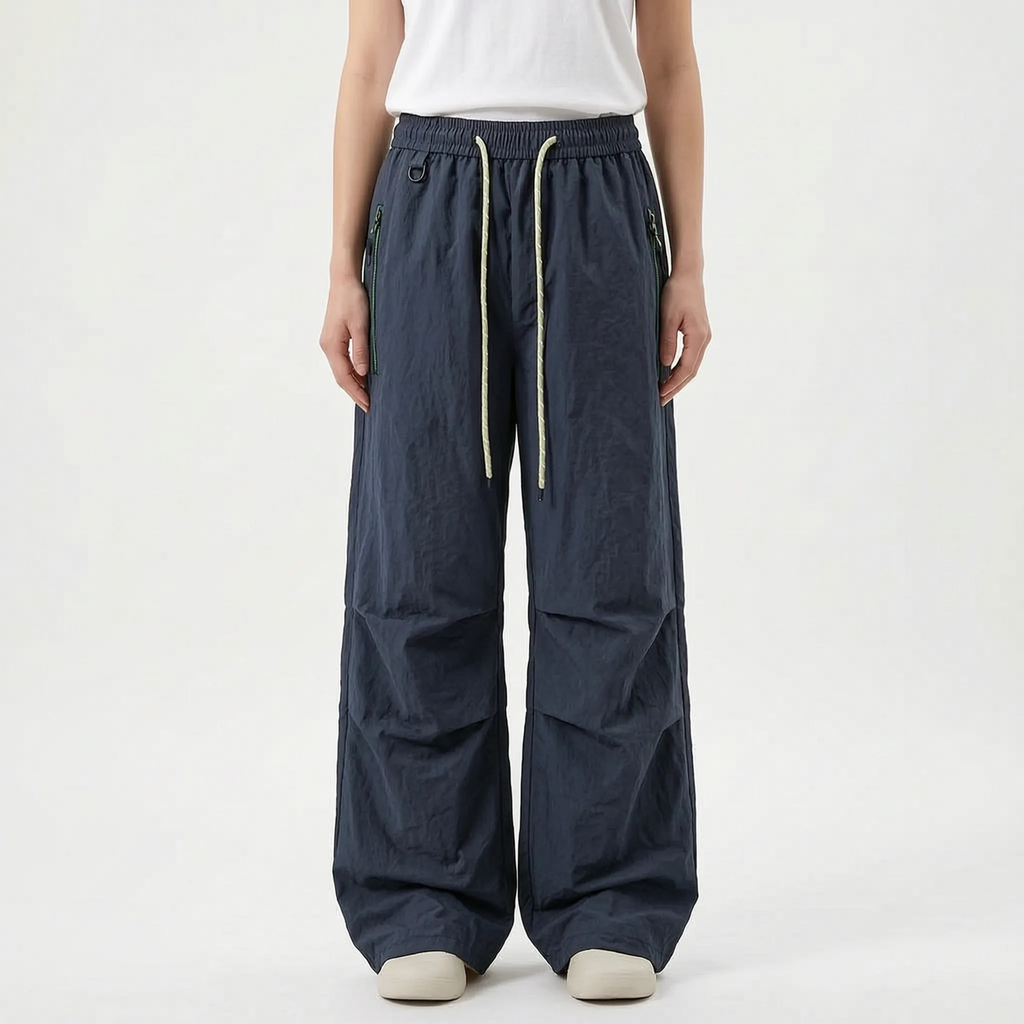 Water-Resistant Wide-Leg Hiking Pants — Adjustable Waist & Cuffs
