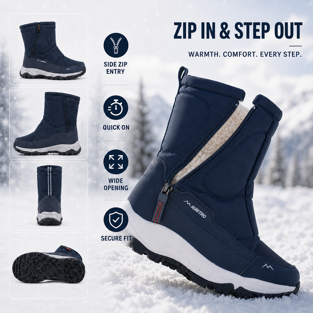 Botas de nieve impermeables unisex — forro térmico, antideslizantes para senderismo invernal
