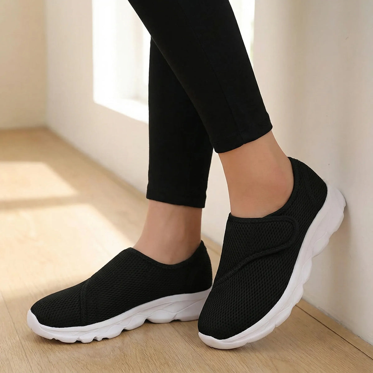 Chaussure de marche à enfiler en maille, extra-large et réglable, pour oignons