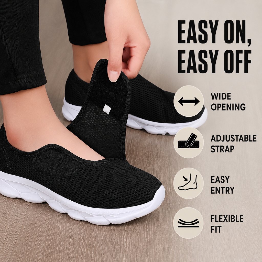 Chaussure de marche à enfiler en maille, extra-large et réglable, pour oignons