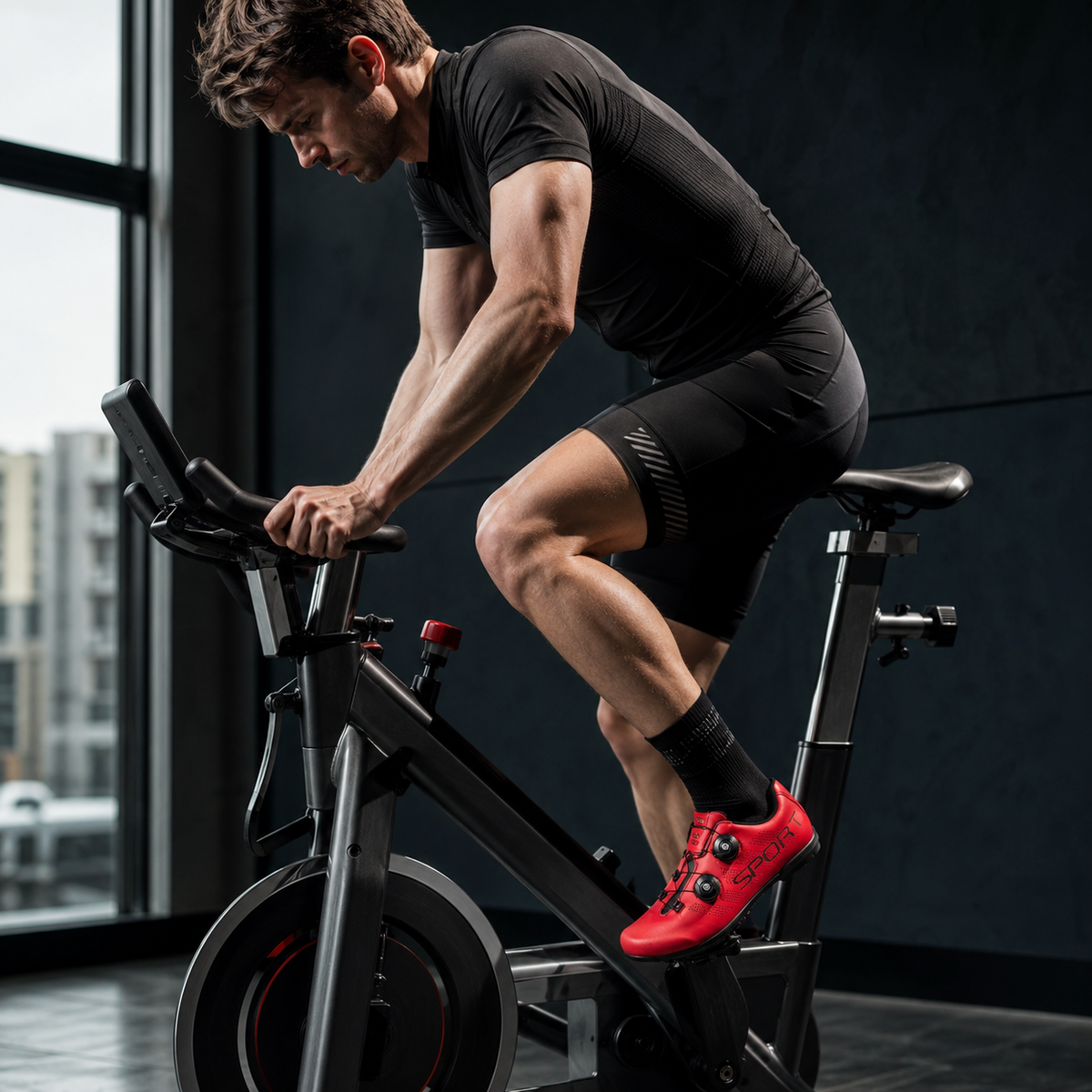Chaussures de vélo à pédales plates à double molette - adhérence sans cale, ajustement rapide