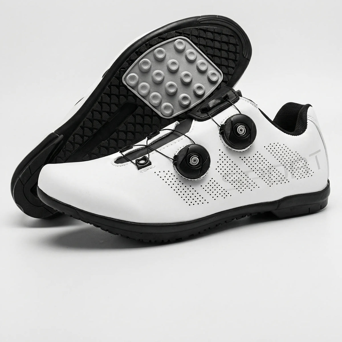 Chaussures de vélo à pédales plates à double molette - adhérence sans cale, ajustement rapide