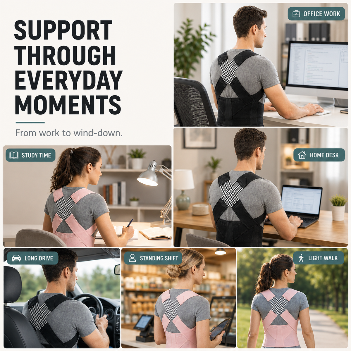 Adjustable Breathable Back Brace — Posture and Shoulder Support