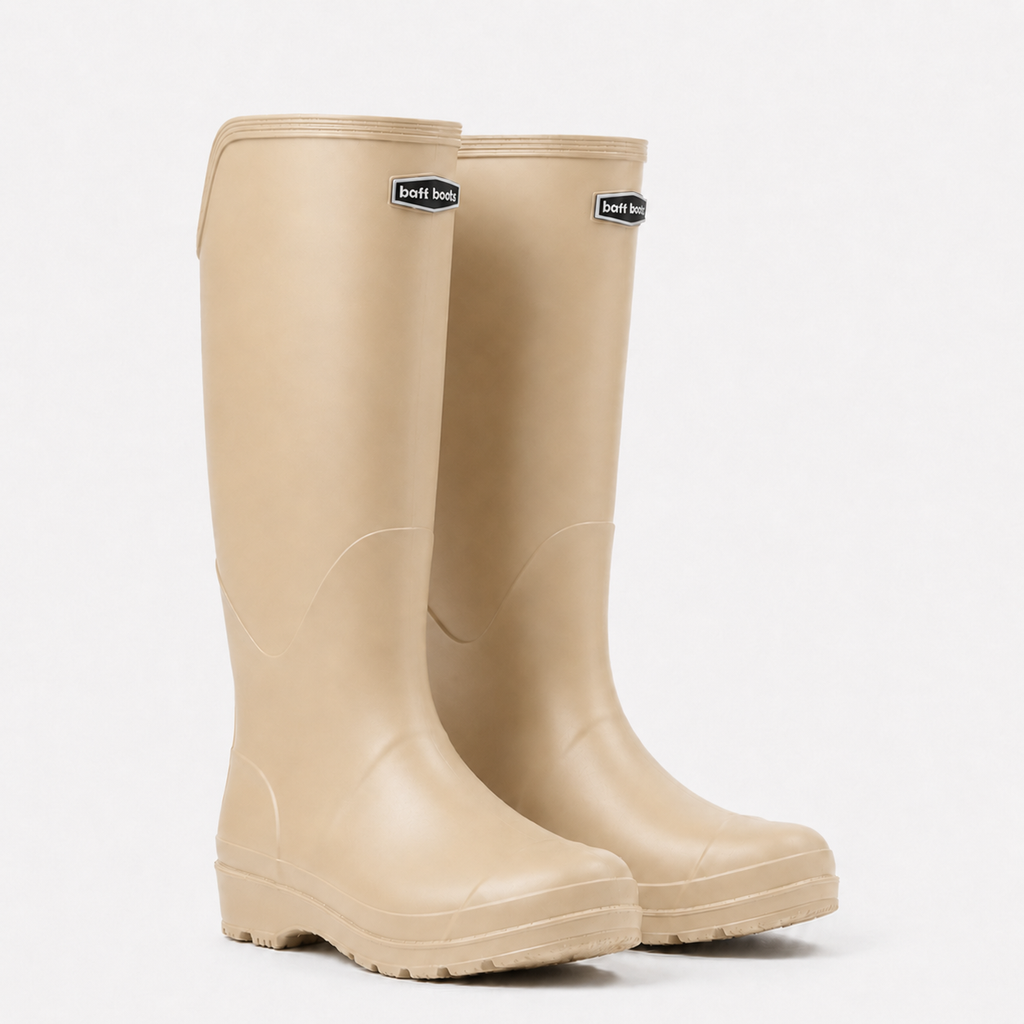 Knehøye vanntette gummistøvler for kvinner og menn - slip-on