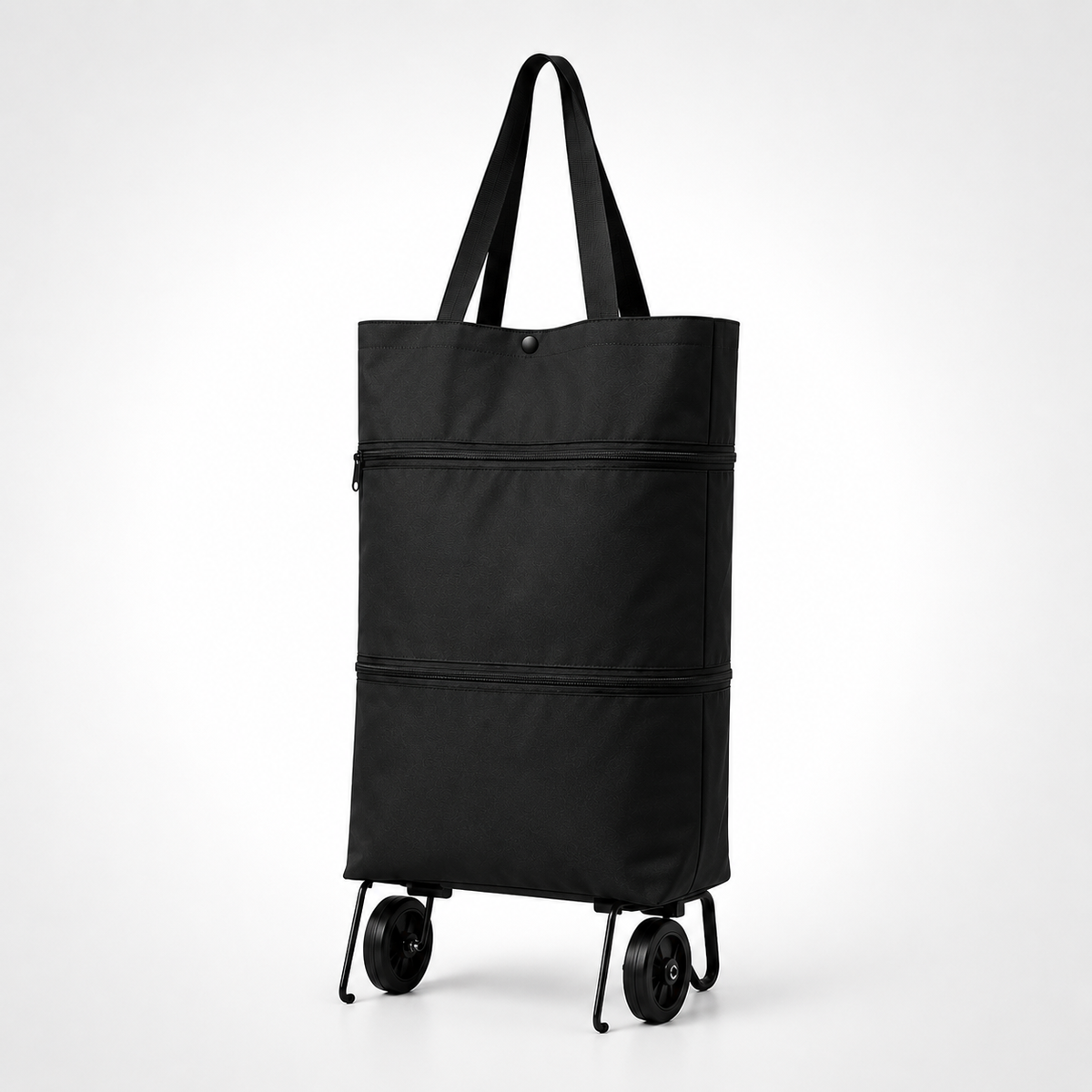 Chariot de courses pliable à roulettes — conception pliante, bretelles de sac à dos