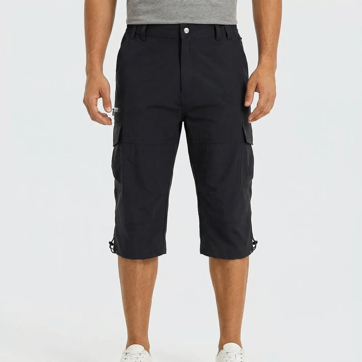 Men's Capri-Length Hiking Shorts — Multiple Cargo Pockets