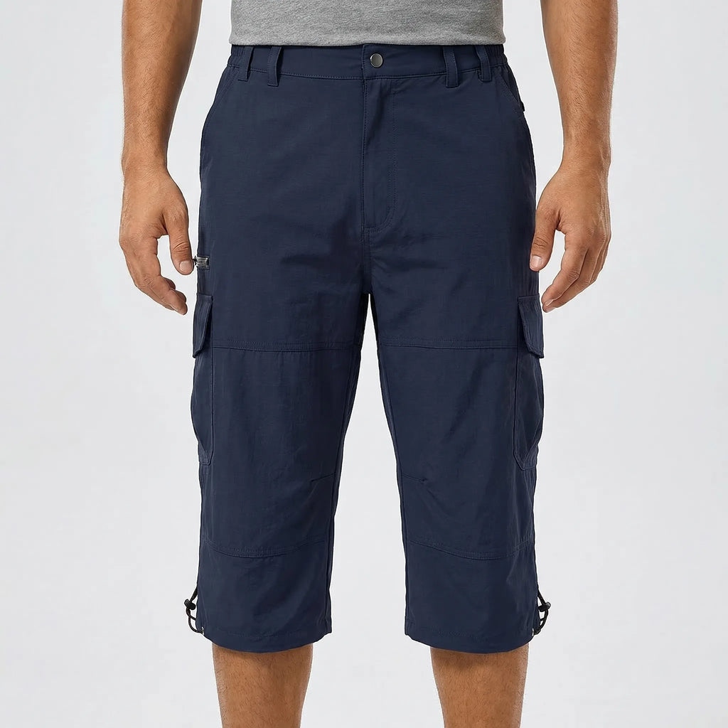 Men's Capri-Length Hiking Shorts — Multiple Cargo Pockets