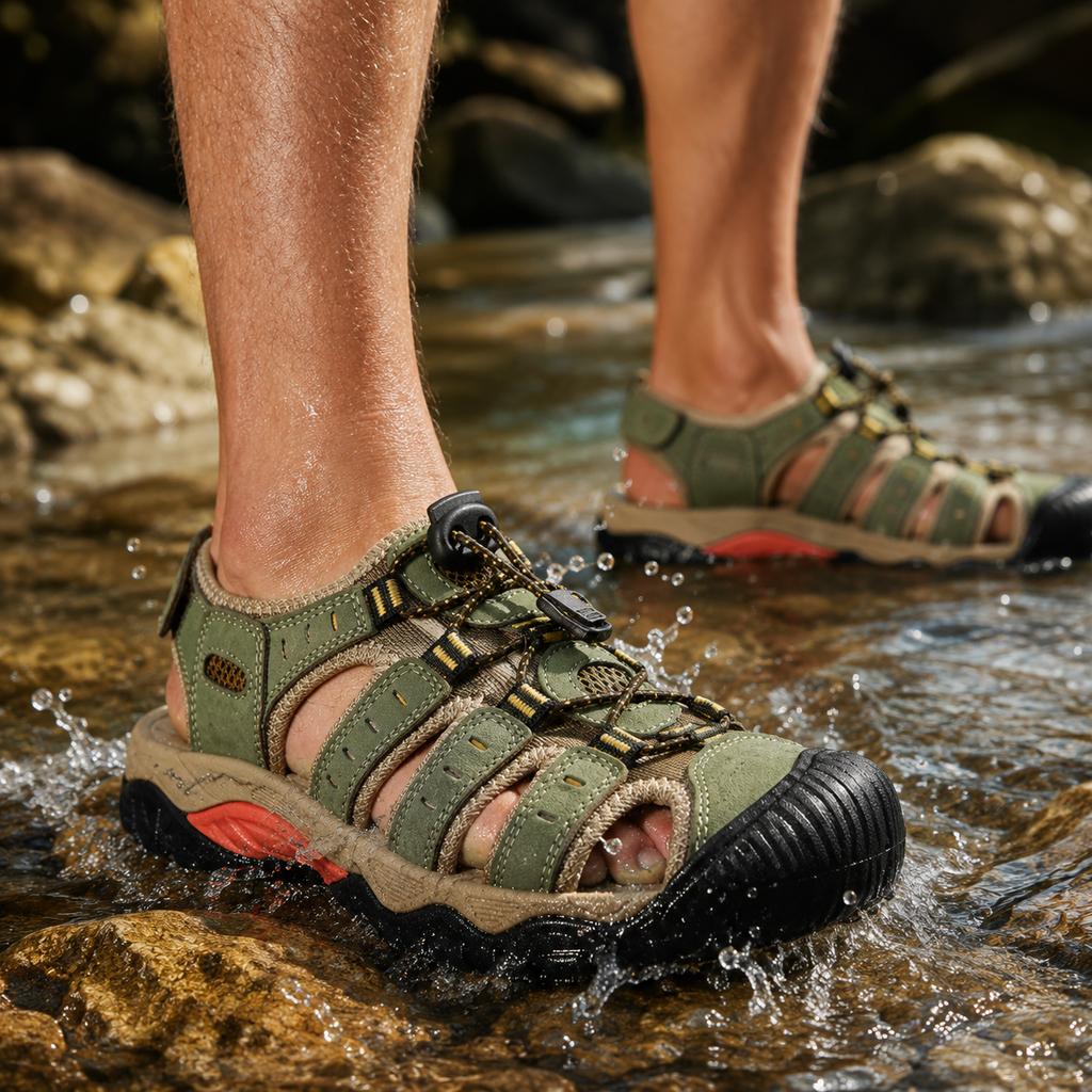 Men's Quick-Dry Sport Sandals — Adjustable Straps, Open-Toe