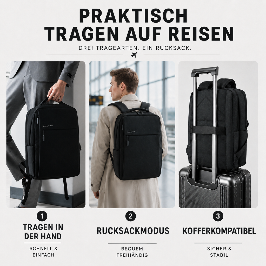 Mochila urbana resistente al agua con funda acolchada para portátil de 15.6 pulgadas