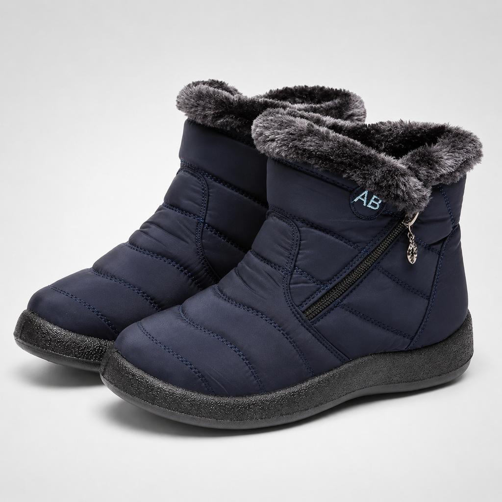 Botines impermeables con aislamiento para mujer — cremallera lateral, suela antideslizante