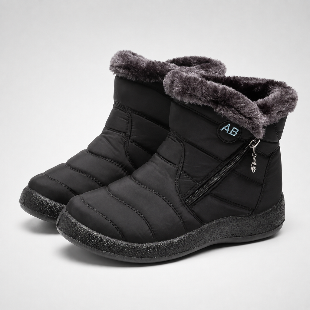 Botines impermeables con aislamiento para mujer — cremallera lateral, suela antideslizante
