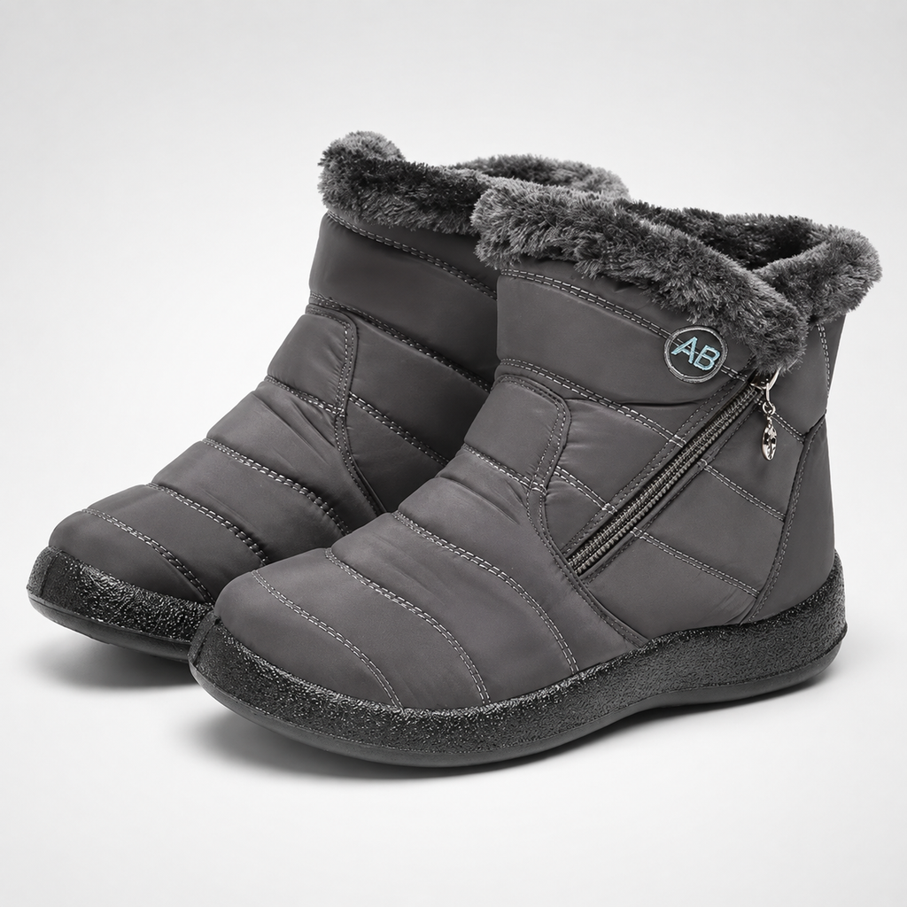 Botines impermeables con aislamiento para mujer — cremallera lateral, suela antideslizante