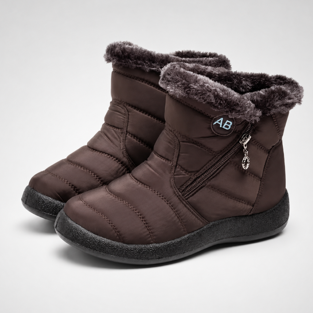 Botines impermeables con aislamiento para mujer — cremallera lateral, suela antideslizante