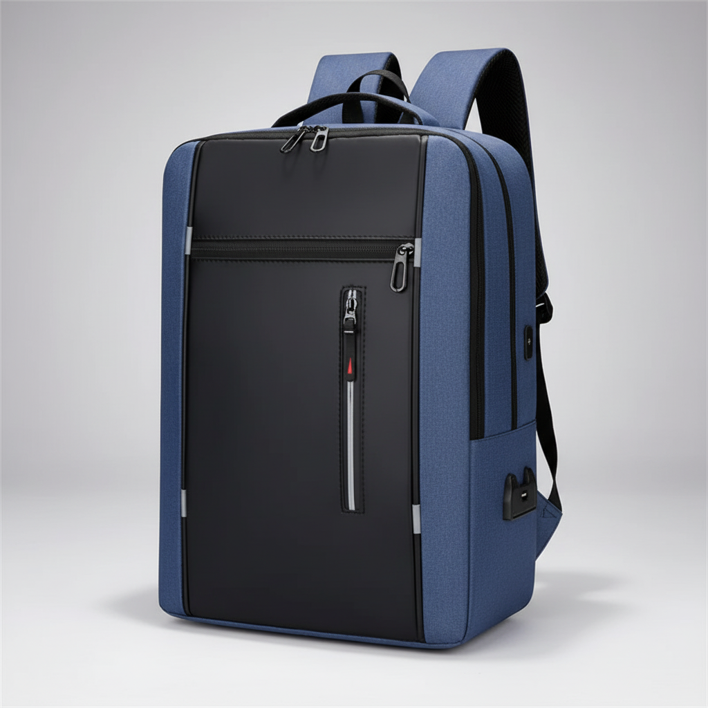 Mochila impermeable para portátil de 15.6 pulgadas — puerto USB de carga acolchado