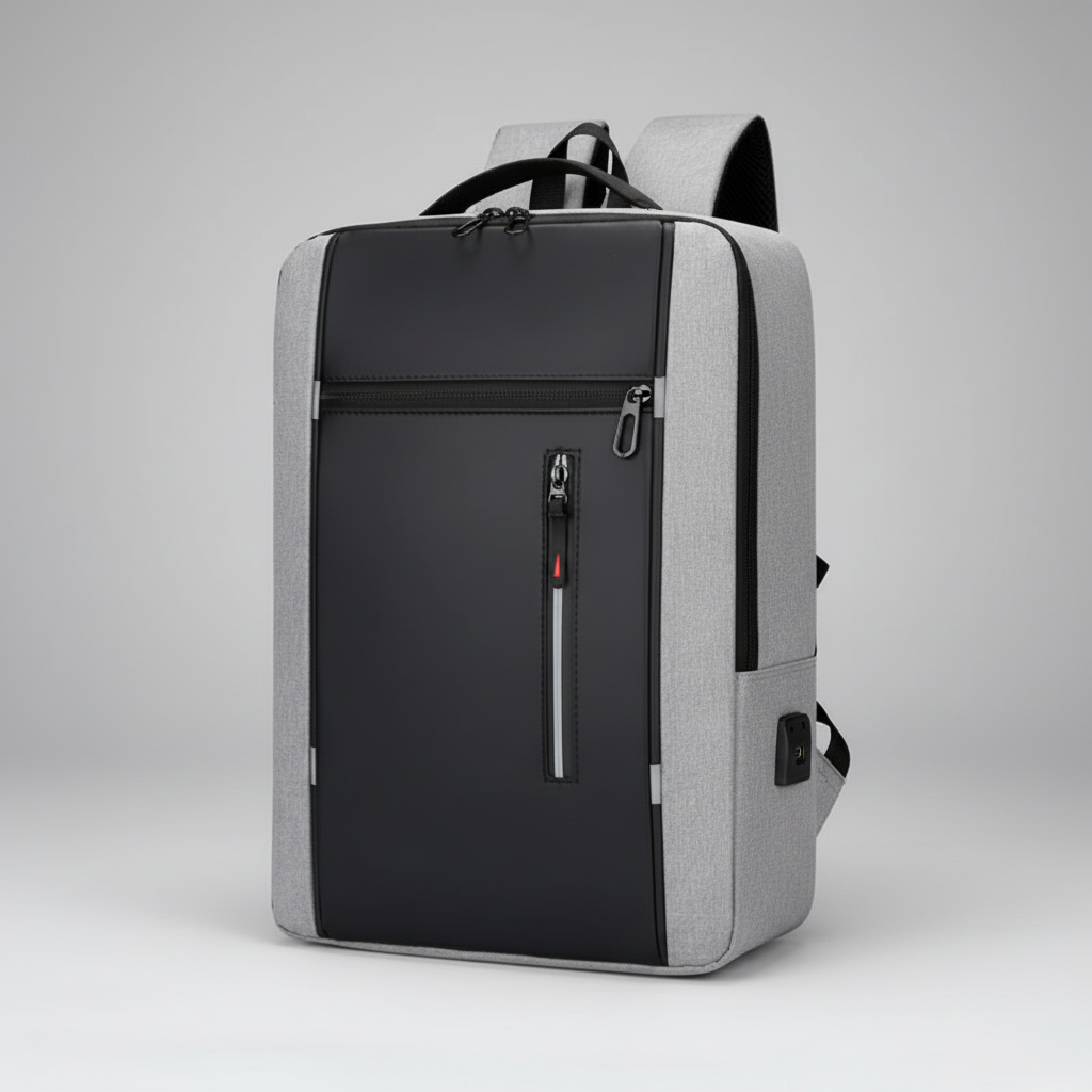 Mochila impermeable para portátil de 15.6 pulgadas — puerto USB de carga acolchado