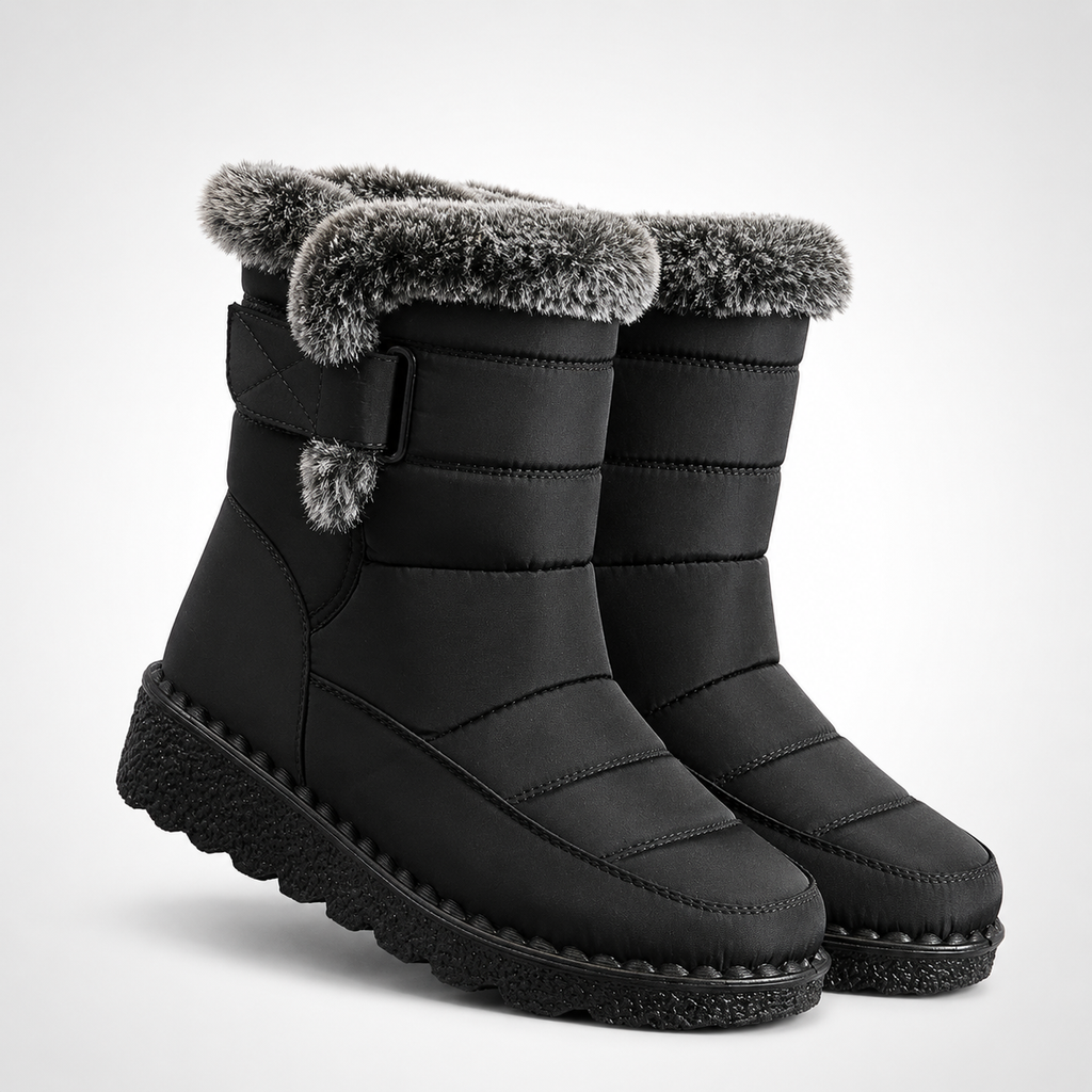 Botas de nieve impermeables para mujer — forro afelpado y suela antideslizante