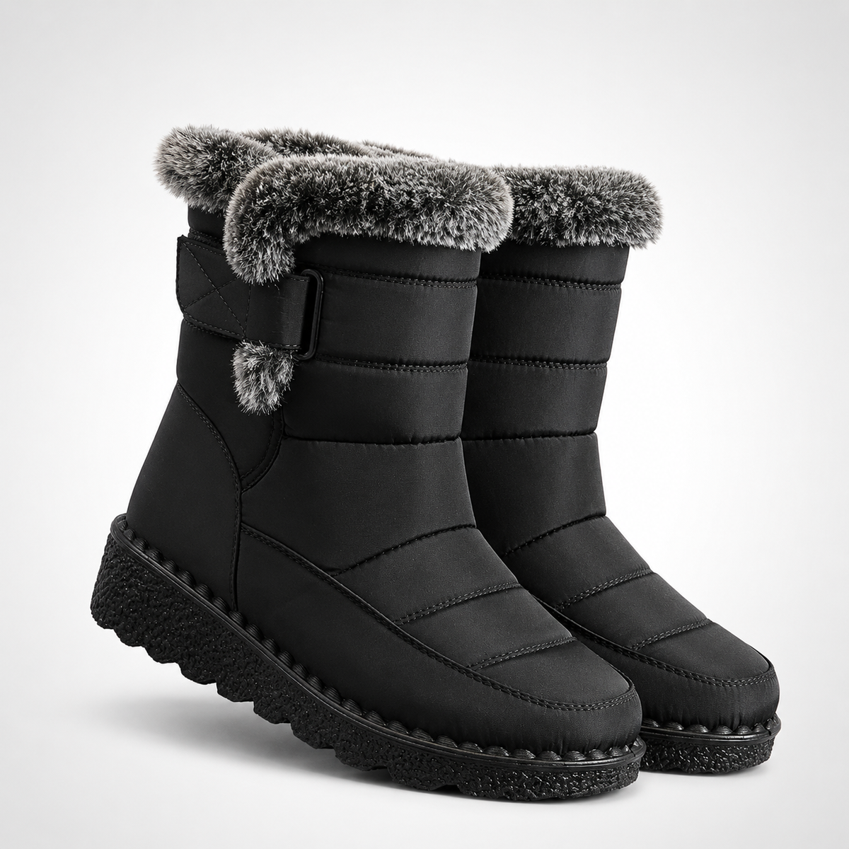 Botas de nieve impermeables para mujer — forro afelpado y suela antideslizante