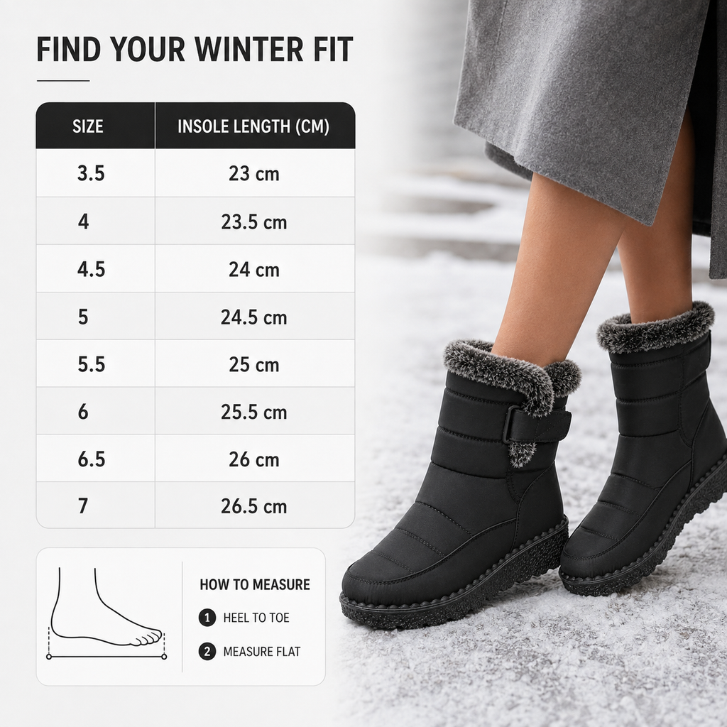 Botas de nieve impermeables para mujer — forro afelpado y suela antideslizante