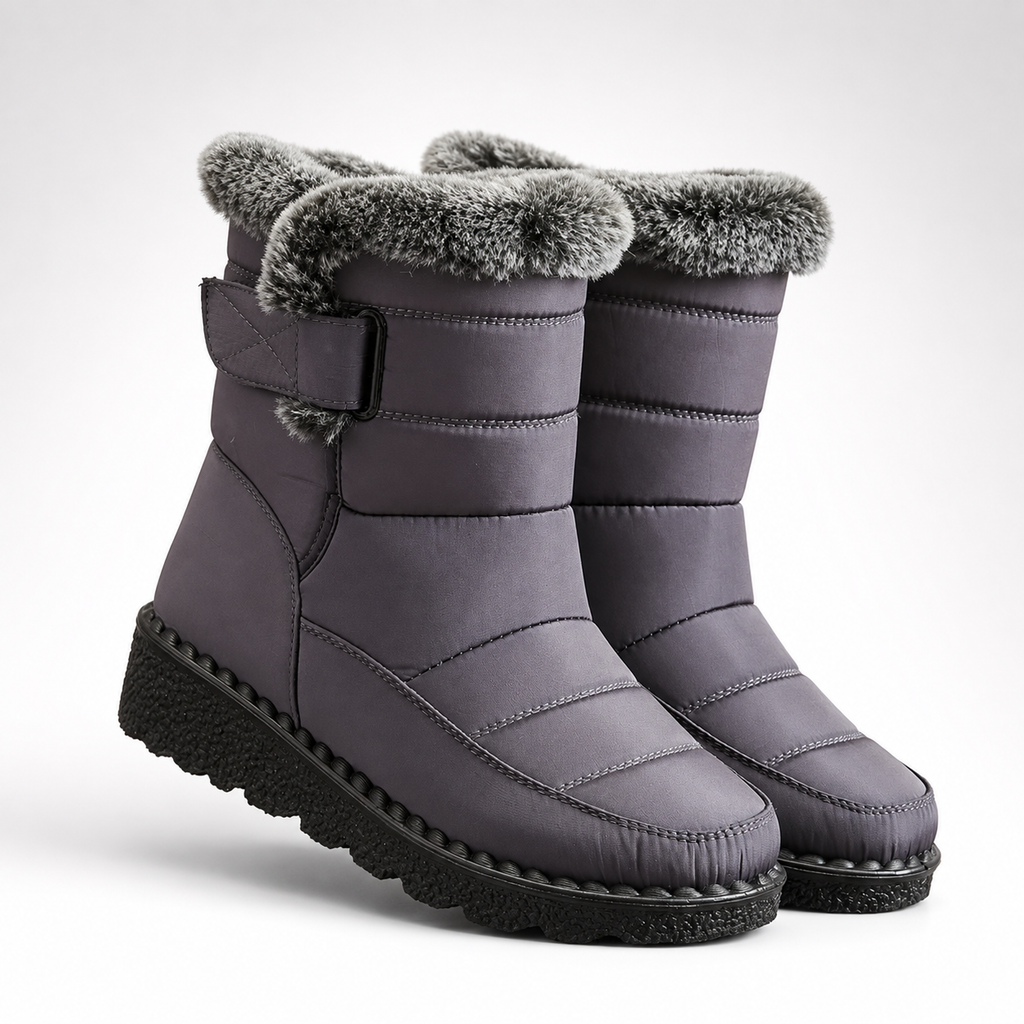 Botas de nieve impermeables para mujer — forro afelpado y suela antideslizante