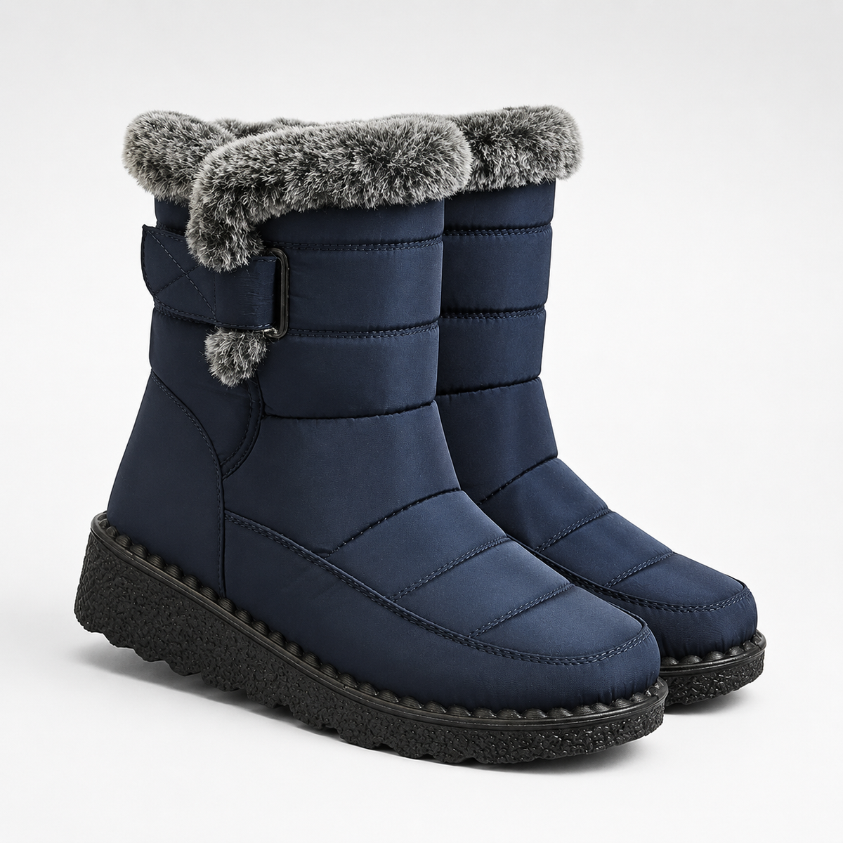 Botas de nieve impermeables para mujer — forro afelpado y suela antideslizante