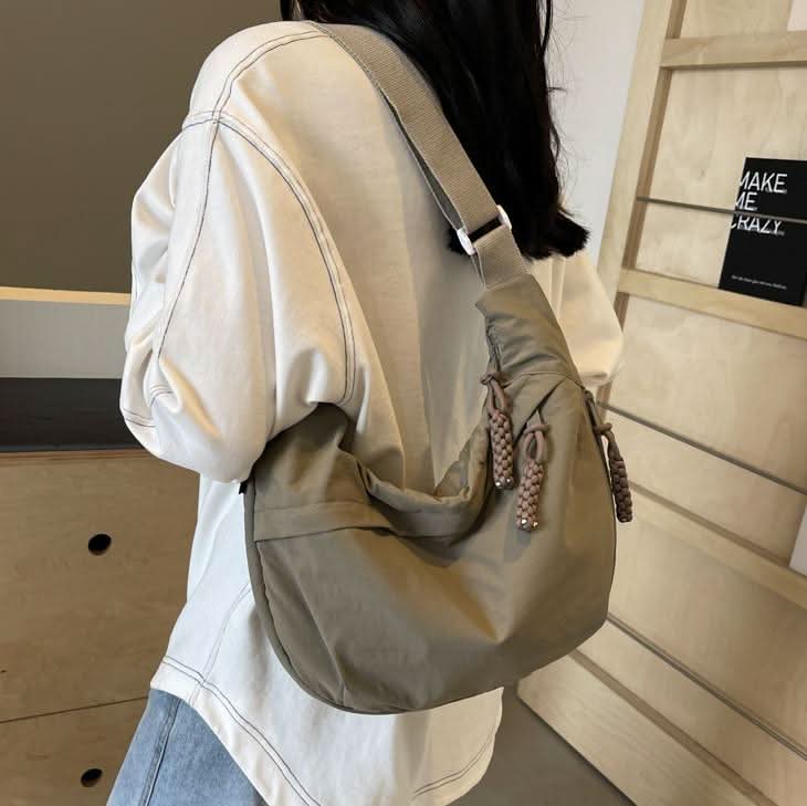 Everyday Nylon Shoulder Bag — Organized interior, lightweight water-repellent finish