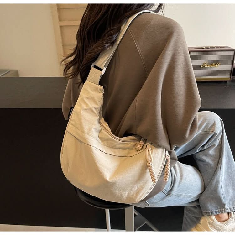 Everyday Nylon Shoulder Bag — Organized interior, lightweight water-repellent finish