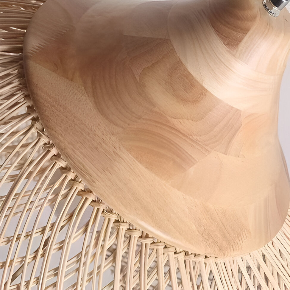 Gewebte Bambus-Hängelampe, 24 Inch, natürlicher Schirm, verstellbares Kabel, E26-Fassung, Boho-Deckenleuchte im Landhausstil für Esszimmer, Kücheninsel Li
