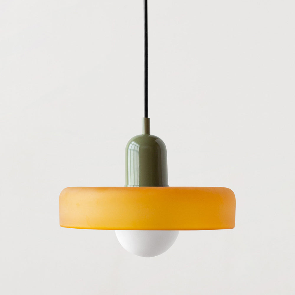 KiraGlass Geometric Bauhaus Pendant Light In Colored Glass